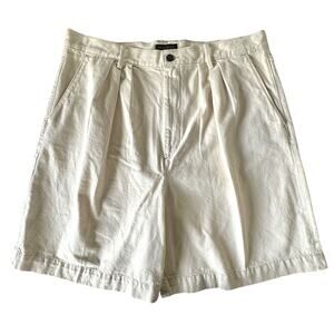 Banana Republic Women's Premium Denim High-Rise Short Size 34 Off-White